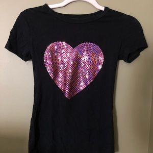 Pink Sequin Heart T